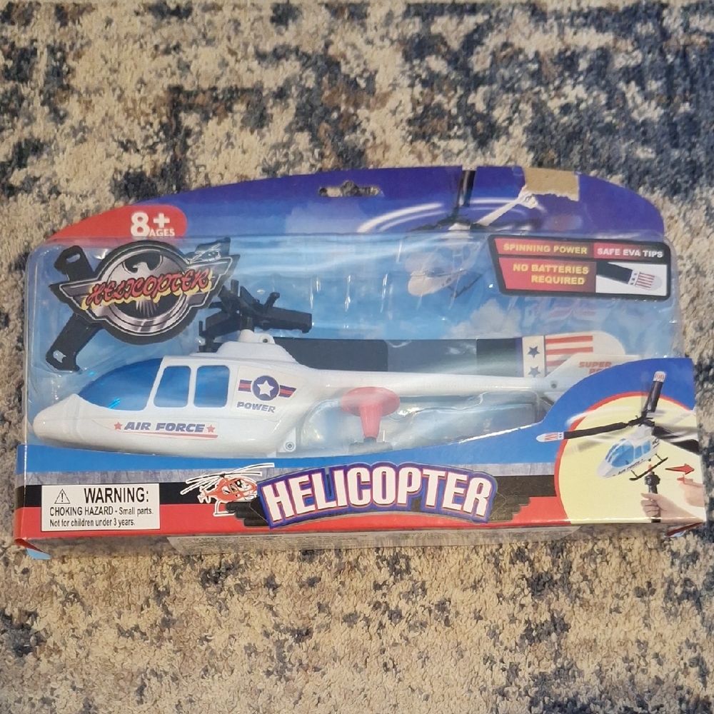Air Force Toy Helicopter - White and Blue Kids Toy